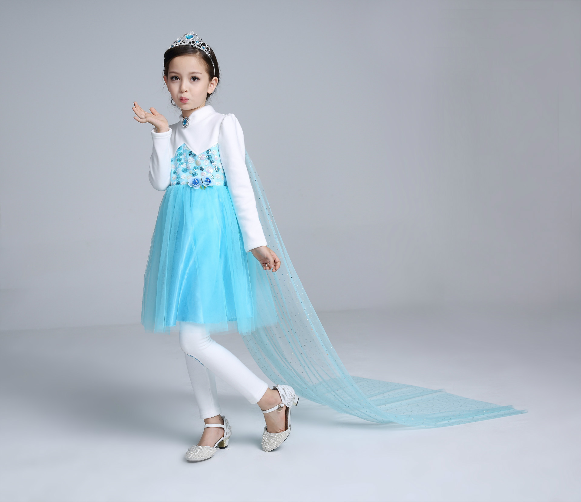 F68133 children veil princess dress